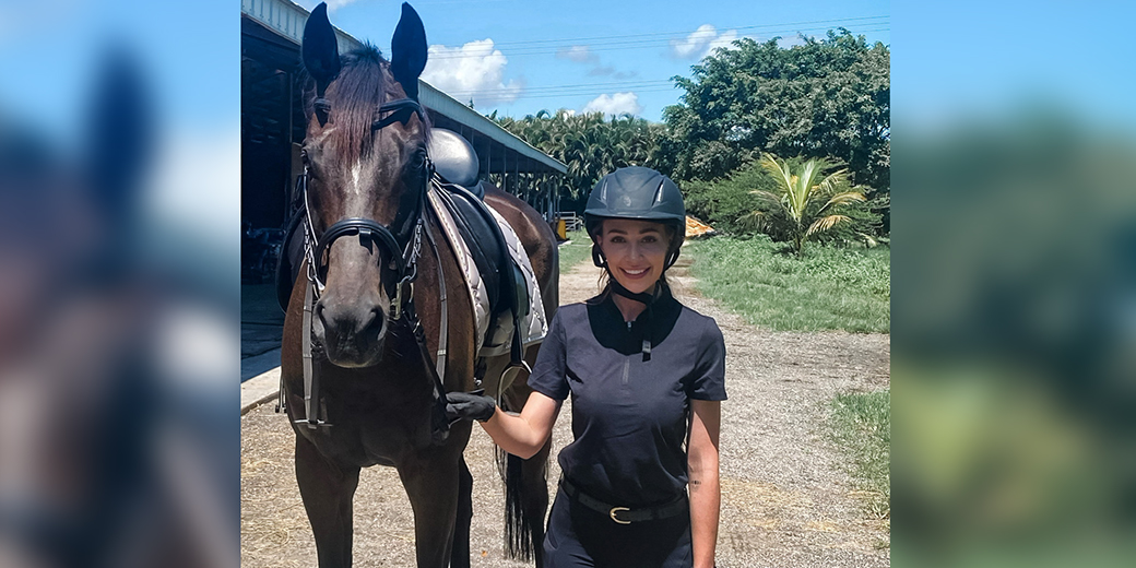 Mai Ty and Megan in riding gear