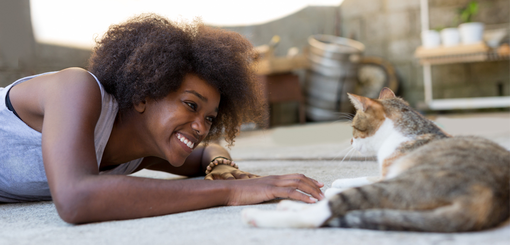 Woman with cat