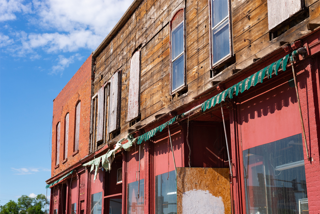 Run down buildings