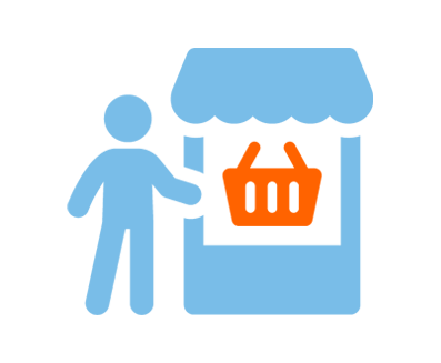 Person shopping icon